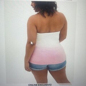 Women's Plus Size Torrid Foxy Halter Top Pink White Size 5 NWT #6119